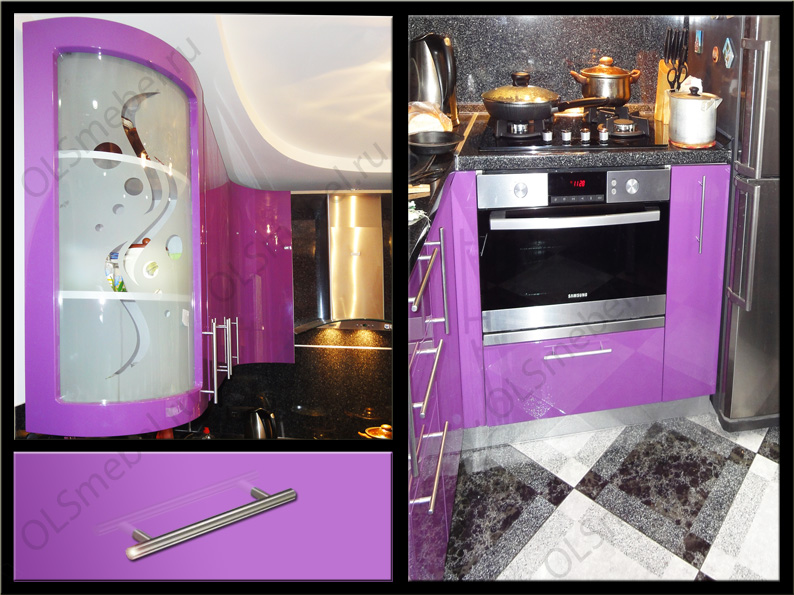 Чёрно фиолетовая кухня
